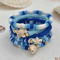 Blue polymer clay wholesale bracelet, european and american bohemian style handmade shell accessories, ocean-themed starfish and turtle bracelet