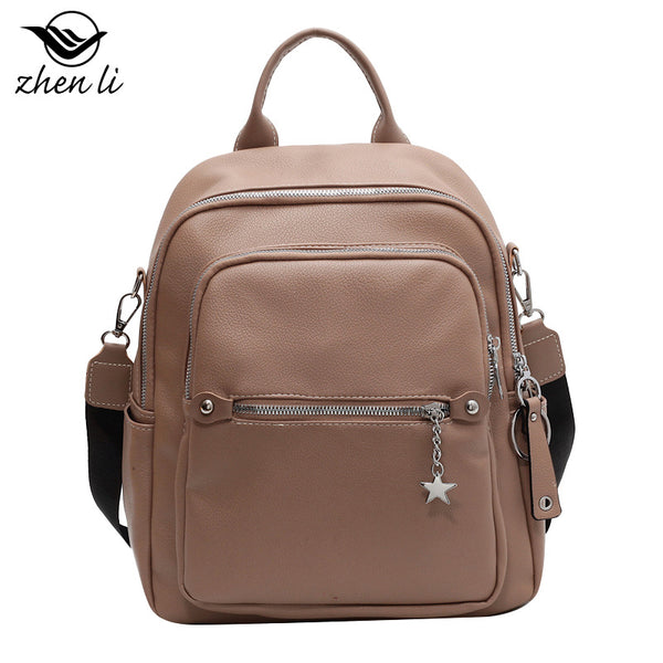 Zhenli  new women's bag pu soft backpack casual versatile travel small backpack