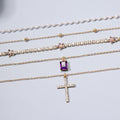 Sweater necklace wholesale european and american cross-border jewelry women's personalized exaggerated high-end diamond-studded cross sweater chain