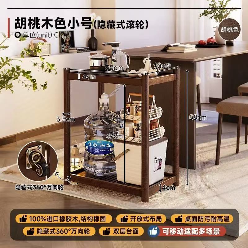 New arrival solid wood sofa side cabinet side cabinet tea cabinet living room for home coffee table side table trolley movable side table