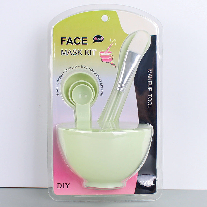 Zhiwei 6-piece suit bowl large beauty mask tool bowl stick brush spoon suit plastic mask bowl mask brush