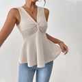summer new arrival  women's fashion: chic & professional sleeveless v-neck t-shirt - slim fit, figure-flattering, and effortlessly elegant