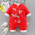 Baby quilted long sleeves one-piece baby girl 100-week dress chinese style thin cotton romper jumpsuit