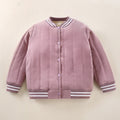 New winter quilted silk-padded baseball jacket: thickened, wearable as outerwear or inner layer, perfect for school uniforms, warm and cozy for boys and girls