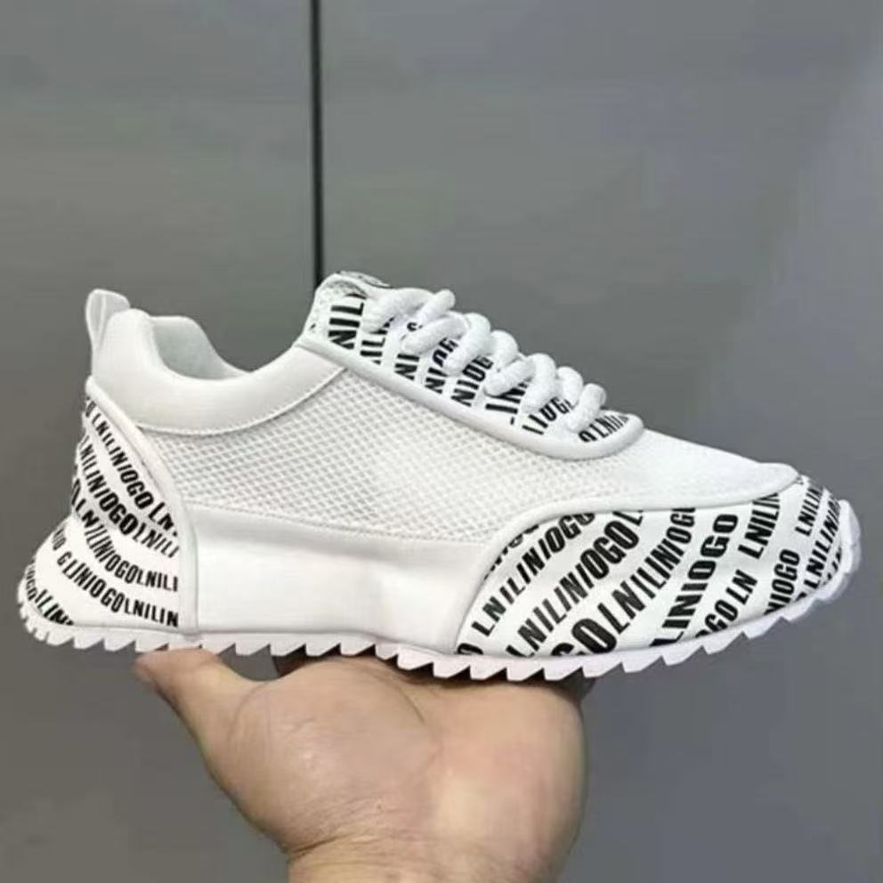 2025 winter men's trendy casual shoes: versatile, breathable mesh, fashionable soft sole, lightweight korean style running sneakers