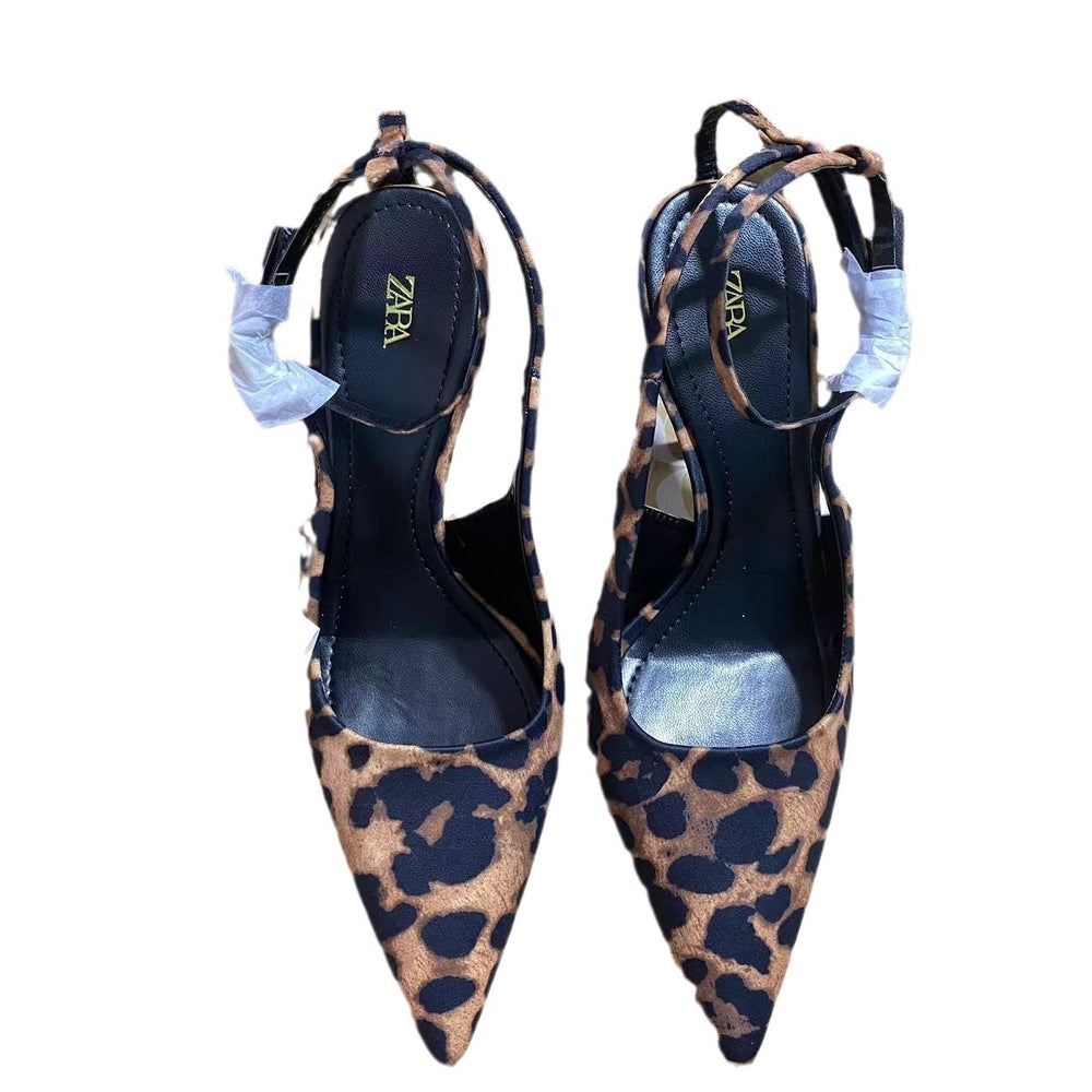 High-quality 2024 spring/summer new arrivals: yangshulin pointed-toe flat loafers for women, vintage mules with genuine leather soles and leopard print