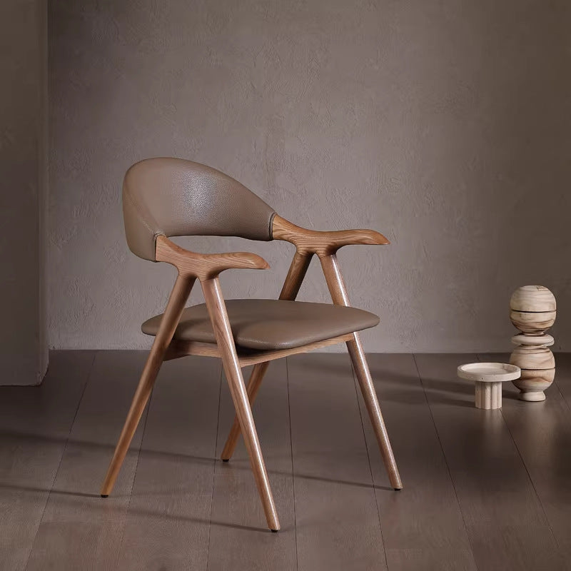 Used solid wood dining chair modern accessible luxuryclassy design tea room desk negotiation armrest back ash wood chair