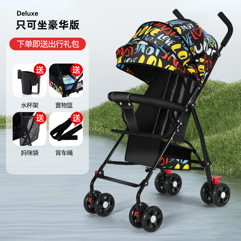 Baby stroller lightweight foldable umbrella stroller reclining seat summer travel pram for infants and toddlers
