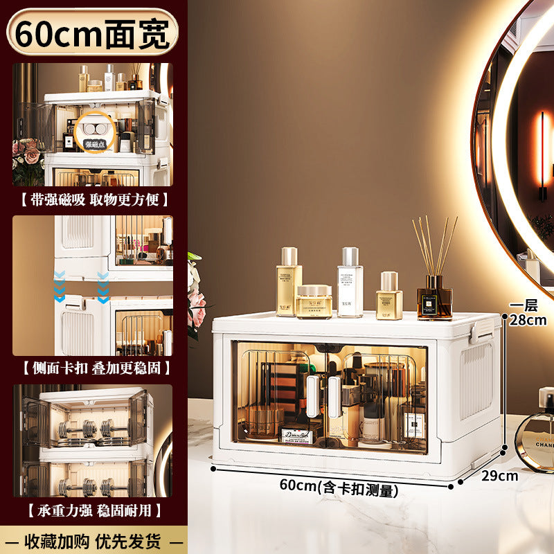 33-75 Plastic cosmetics cabinet storage storage box, folding transparent storage cabinet finishing multi-layer, starting from one piece for approval