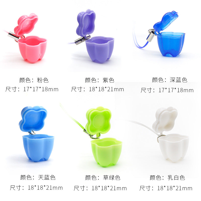 Children's baby tooth box, tooth change box, pendant, baby tooth storage box, colored plastic small tooth box, tooth storage box, tooth change box.