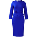 C8642 women's foreign trade dress,  autumn/winter new collection, fashionable round neck long sleeve solid color 3d floral european and american style dress