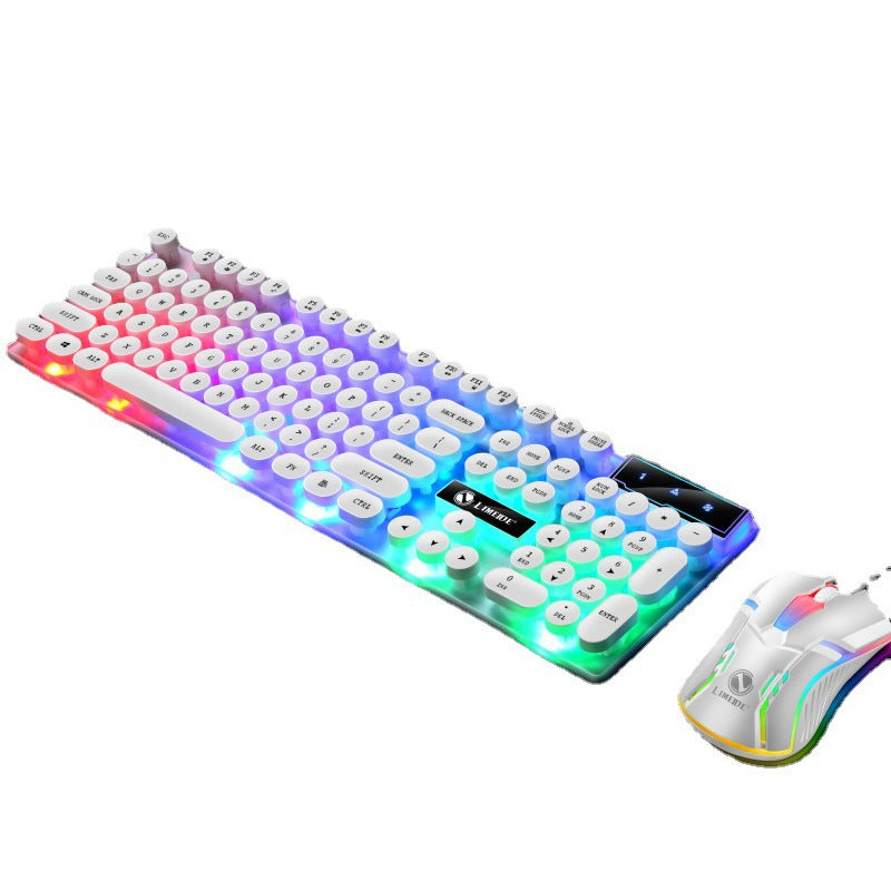 Limei gtx300 keyboard and mouse combo - punk retro backlit gaming usb wired floating keycap set