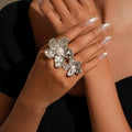 Wholesale petal rings: cross-border, niche design, floral finger rings - unique, statement, irregular pleated women's rings