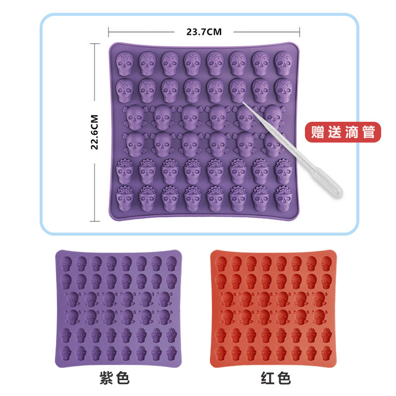 Creative DIY skull modeling QQ sugar silicone mold, homemade dessert jelly food grade silicone candy mold
