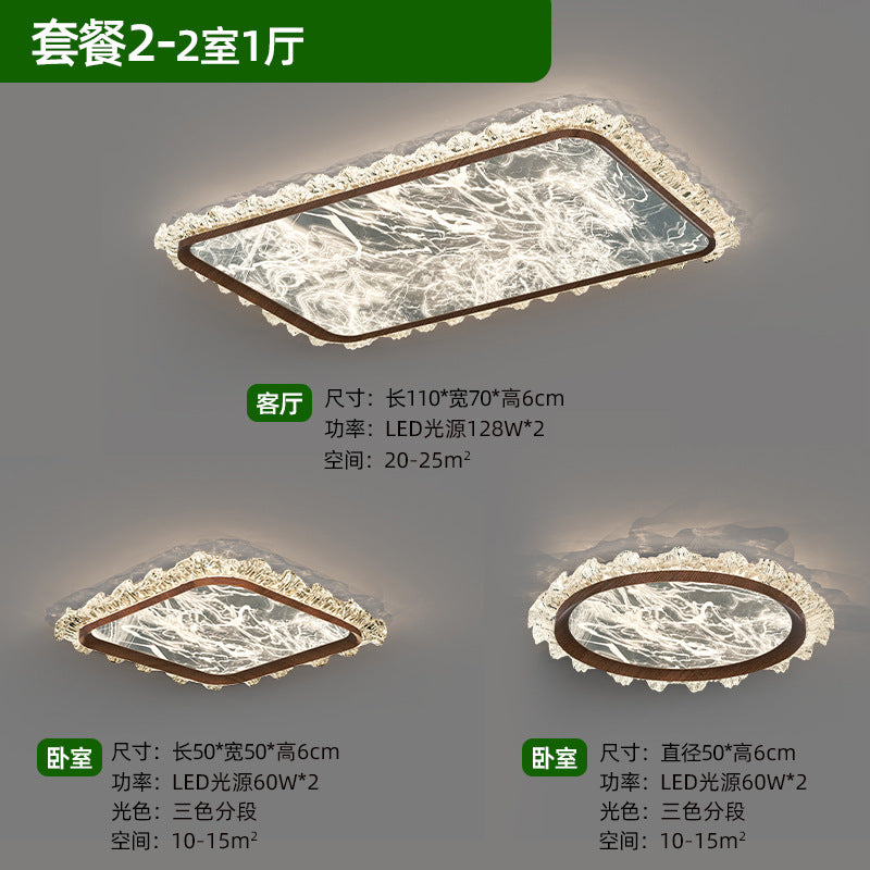 Cloud and mist living room main light Italian light luxury ice crack ceiling light 2025 new modern simple lighting package combination