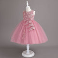 New arrival: export-quality wedding dress, children's formal gown, floral appliqué princess dress, little girl's piano recital dress, kids' dress