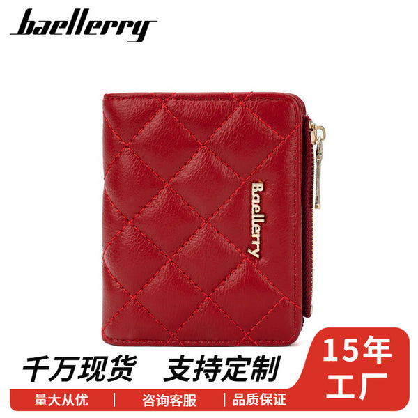 Baellerry's new women's short wallet multi-card change bag Korean version versatile zipper card bag card holder