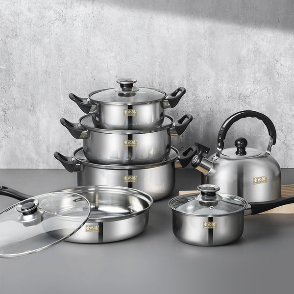 Cookware Sets Stainless Steel Pot Set 12-piece Set Removable Handlebar Soup Pot Kettle Set Wholesale
