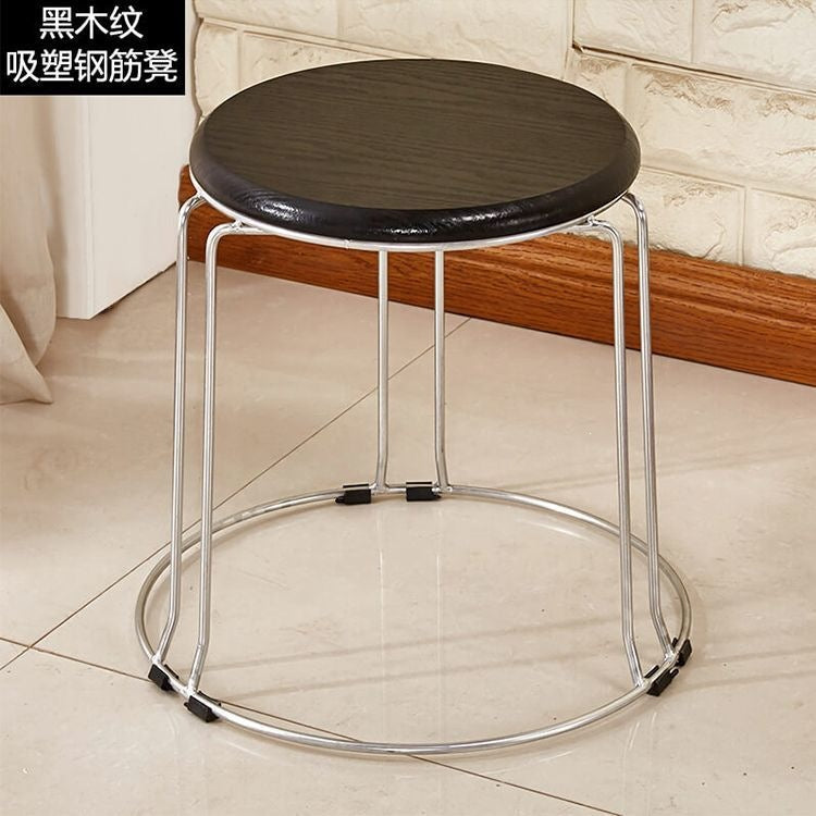 Soft stool, durable shoe changing stool, casual stool, for home bench, solid wood surface low stool, round stool, thickened steel stool