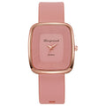 Minimalist square dial quartz watch - unisex style, trendy fashion, silicone strap - wholesale for middle and high school students
