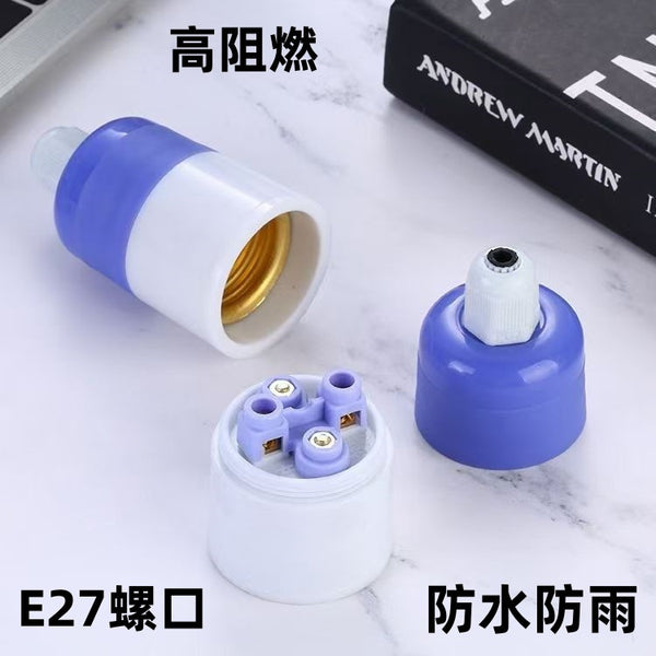 High temperature resistant ceramic chandelier head E27 screw screw lamp holder thermal insulation breeding thread household screw lamp holder lamp holder