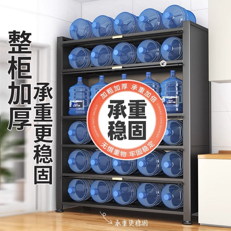 Heightened kitchen steel storage all-in-one column storage cabinet with wheels multi-layer floor-standing storage rack movable cupboard cupboard