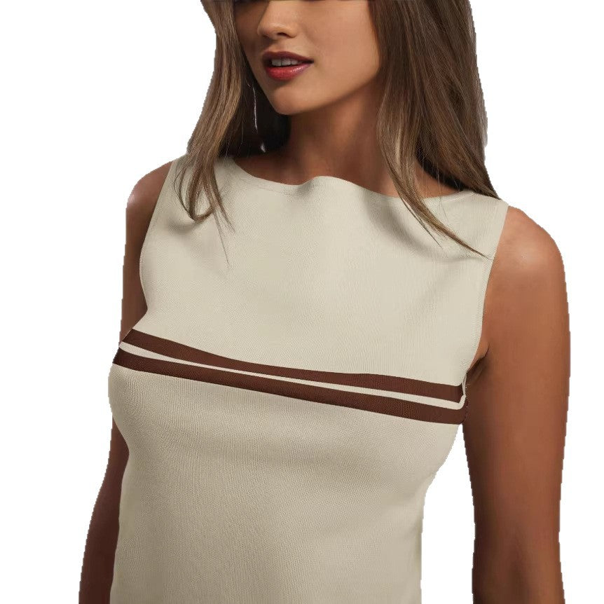 Xiaoxiangfengstripesknitting camisole women's summeroutwear silmslimming look inner bottom sleeveless t-shirttops