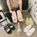 2024new arrival women's summer home cartoon big-eyed bird thick sole one-word casual beach slippers for women