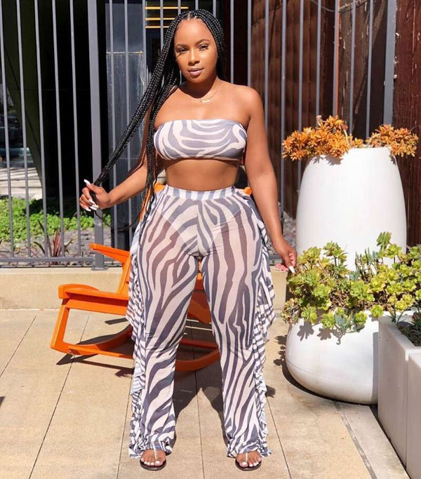 Y5160-1 Summer, new, European and American sexy women's clothing digital printing mesh two-piece set (including underwear)