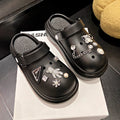 Women's summer clogs: new platform sandals with thick soles, hidden heel, beach-ready, nurse-style, closed-toe, half-slipper design