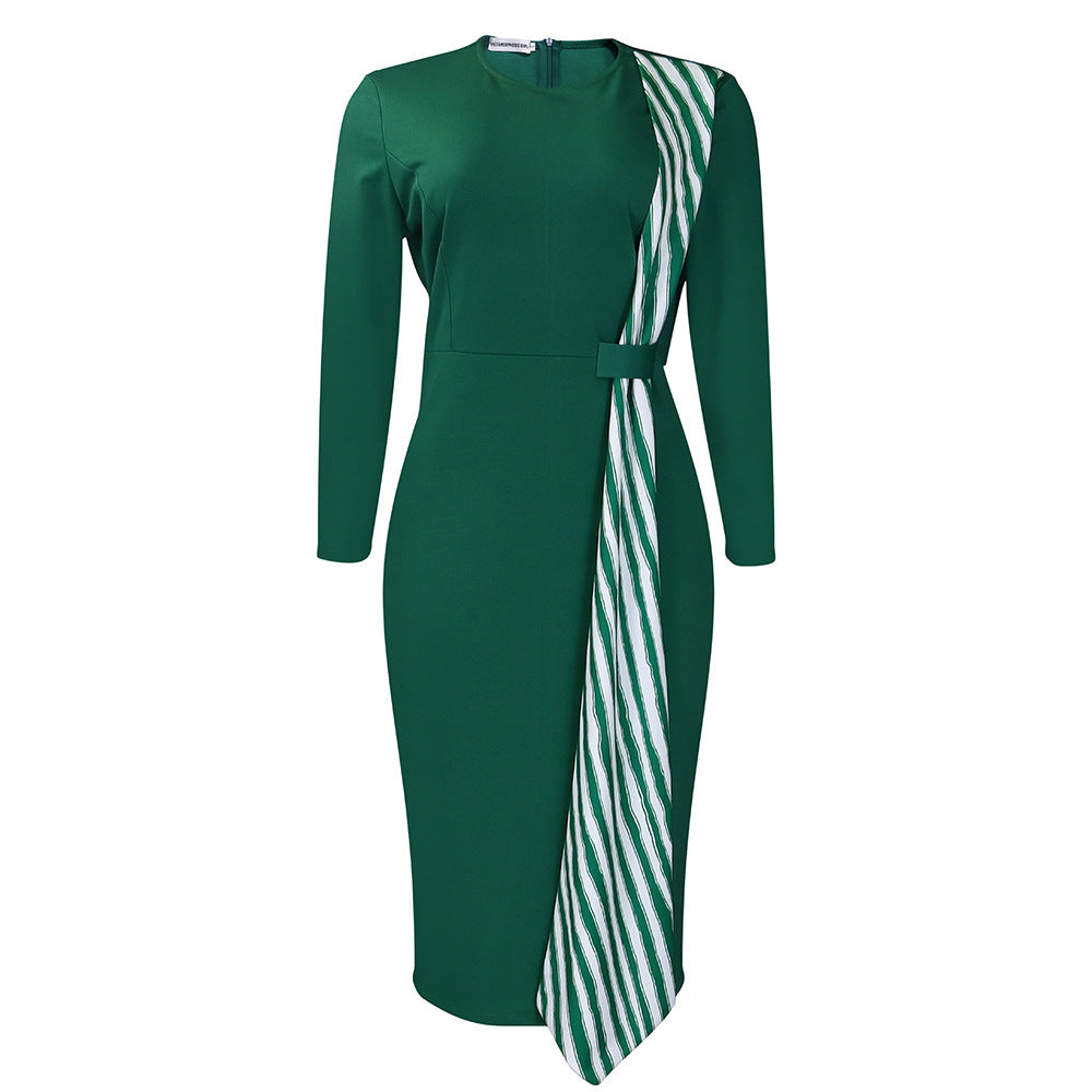 D442 african plus size women's clothing  new arrival: elegant and stylish bodycon pencil dress with round neck - export quality