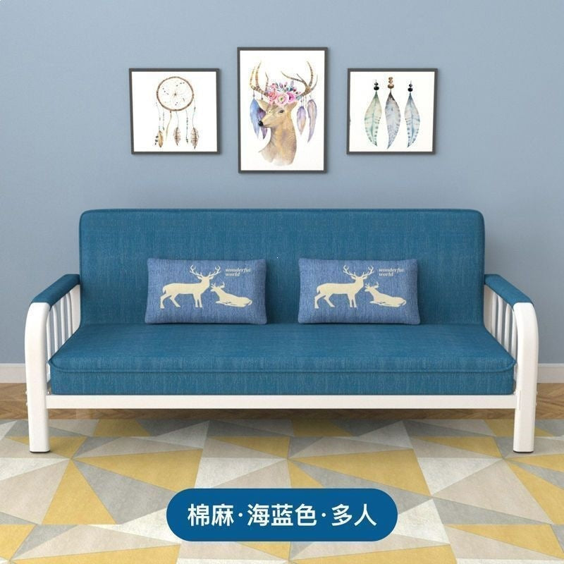 Small apartment sofa bed, convertible sofa bed, foldable sofa bed, economical and simple fabric sofa for the living room