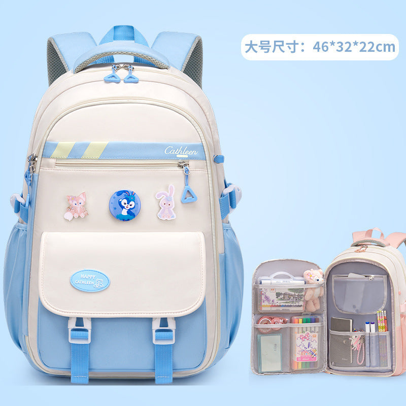 Primary school students' new schoolbags reduce the burden of spine care, junior high school and high school students ins sixth grade large-capacity backpacks