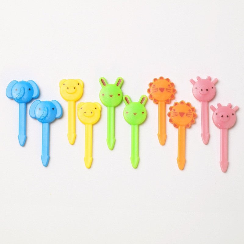 cartoon fruit fork set - cute animal creative fruit picks, bento fruit forks, dessert forks - wholesale