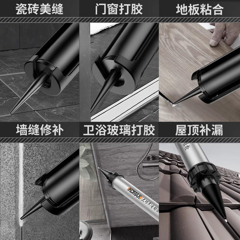 Dual-purpose industrial-grade automatic caulking gun - electric glass glue gun for structural adhesive, soft and hard sealant, and grout application