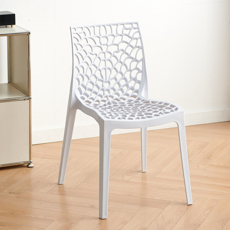 Cut out creative armrest art work chair casual dining chair scandinavian outdoor stackable casual chair waiting chair