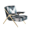 Italian style single reclining sofa chair - luxury designer accent chair for living room, villa, and home