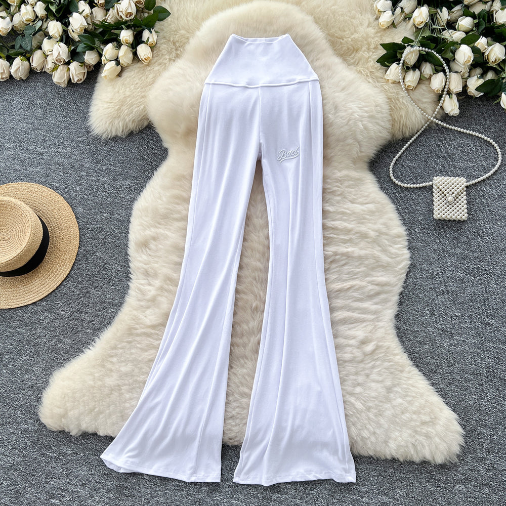European and american ins wear women's autum relaxed casual high waist silm hip pants sports yoga flared pants