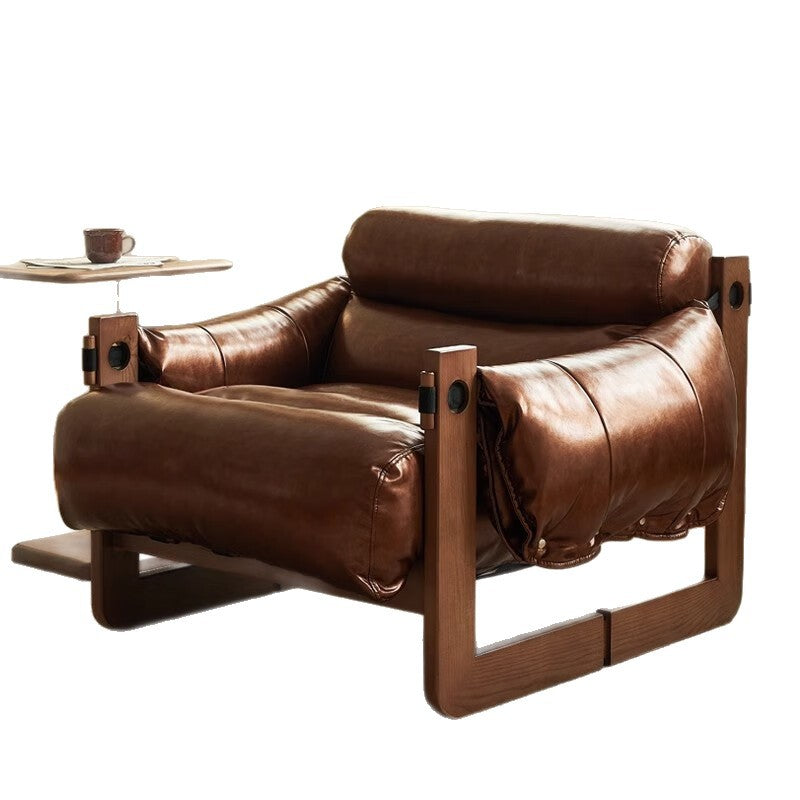 People sofa chair jersey island chair living room medieval style leather sofa chair casual lazy chair solid wood retro lounge chair