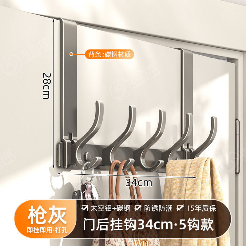 Over-the-door hook wall mount hanger - no drilling required - kitchen & bathroom damage-free storage organizer - clothes hanger & organizer