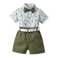 Boys' summer outfit: trendy suit with belt - new stylish and handsome summer short-sleeve shirt for fashionable babies