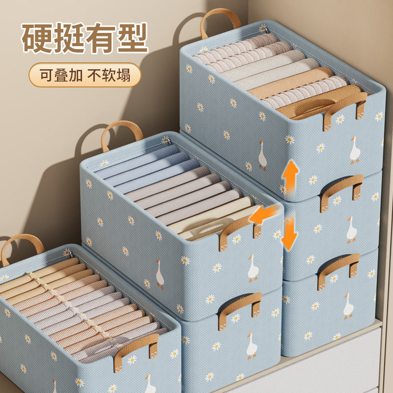 Printed foldable with steel frame storage box, household wardrobe layered arrangement, dormitory storage box, drawer type storage basket