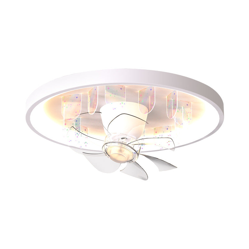 Living room fan light ceiling light dining room bedroom full spectrum silent shaking head fan lighting combination whole house package