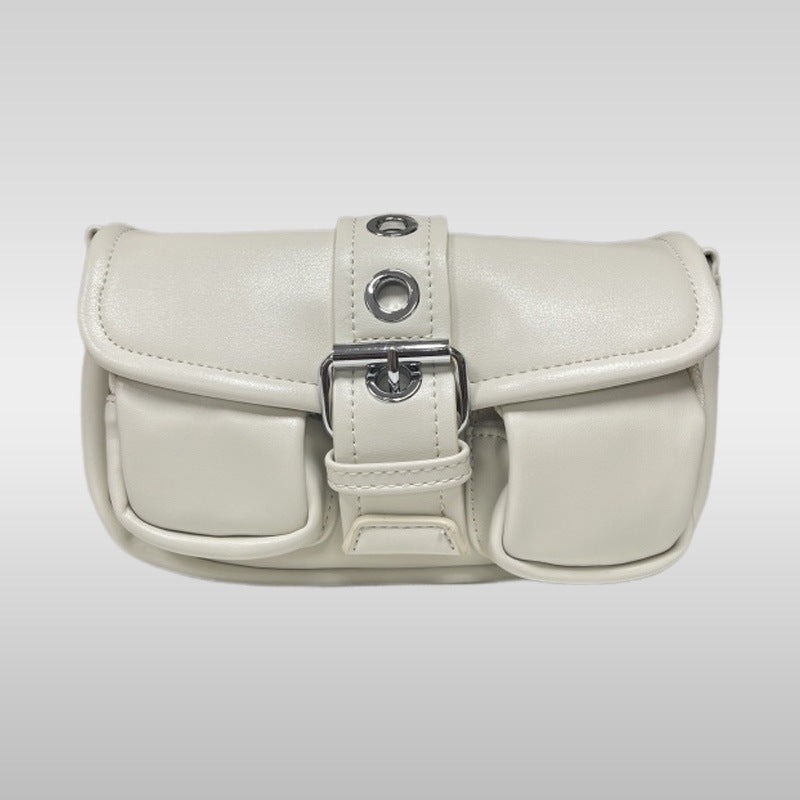 Cross-border 2025 summer chain underarm bag niche design punk style shoulder bag new trendy retro baguette bag