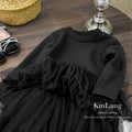 Girls' dress  spring new arrival: stylish black baby girl tutu princess dress, little girl's mesh skirt