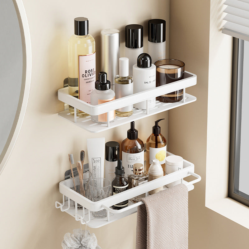 White toilet rack, bathroom toilet, toilet, non-punching, wall-mounted washstand, wall storage rack