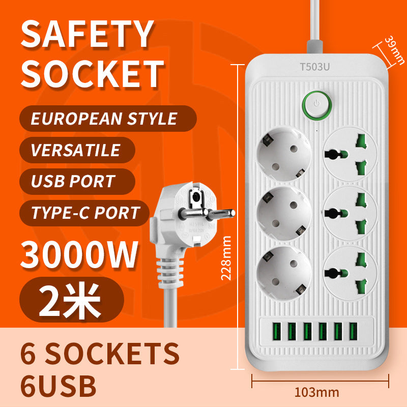 European power strip, european standard wiring, russian, german, korean round european standard switch, for home socket, multiple usb
