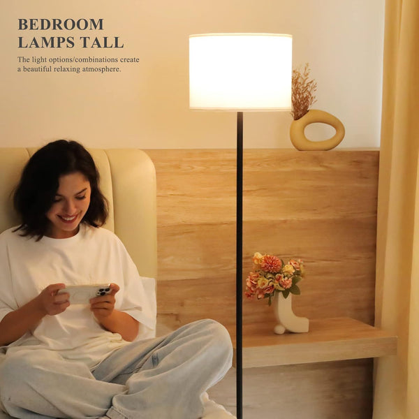 Cross-border hot-selling modern simple fabric floor lamp living room bedroom study dining room office standing lamp can be customized