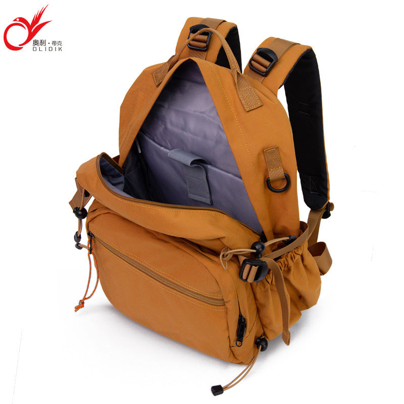 Backpack wholesale custom casual Korean version solid color simple college student schoolbag large capacity multi-function lightweight backpack