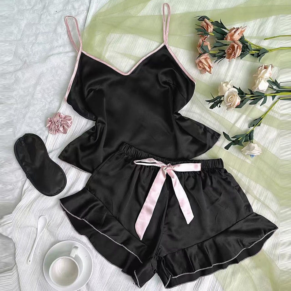 Women's summer lightweight cami shorts set - sexy cami dress loungewear, sleeveless pajamas wholesale for export